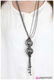 Paparazzi "Dazzling Duo - Gunmetal" necklace Paparazzi Jewelry