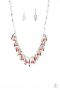 Paparazzi "Boldly Airborne" Orange Necklace & Earring Set Paparazzi Jewelry