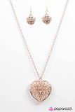 Paparazzi "Deep In My Heart" Rose Gold Necklace & Earring Set Paparazzi Jewelry
