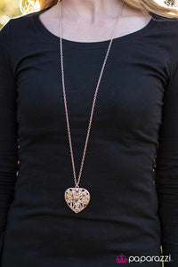 Paparazzi "Deep In My Heart" Rose Gold Necklace & Earring Set Paparazzi Jewelry