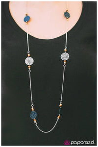 Paparazzi "Deep In The Woods" Blue Necklace & Earring Set Paparazzi Jewelry