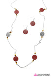 Paparazzi "Deep In The Woods" Marsala Necklace & Earring Set Paparazzi Jewelry