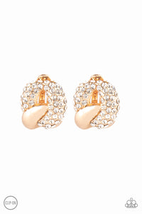 Paparazzi "Definitely Date Night" Gold Clip On Earrings Paparazzi Jewelry