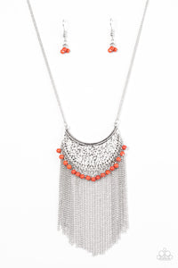 Paparazzi "Desert Dancer" Orange Necklace & Earring Set Paparazzi Jewelry