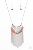 Paparazzi "Desert Dancer" Orange Necklace & Earring Set Paparazzi Jewelry