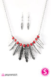 Paparazzi "Desert Distraction" Red Necklace & Earring Set Paparazzi Jewelry