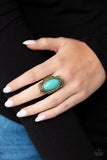 Paparazzi "Desert Flavor" Brass Blue Turquoise Dramatic Stone Ring Paparazzi Jewelry