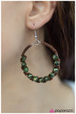 Paparazzi "Desert Rose - Green" earring Paparazzi Jewelry