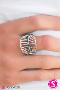 Paparazzi "Diamond Corsets - Green" ring Paparazzi Jewelry