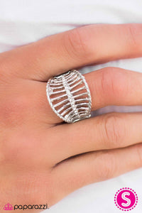 Paparazzi "Diamond Corsets - White" ring Paparazzi Jewelry