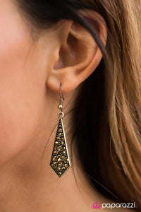 Paparazzi "Digging for Glitter" Brass Earrings Paparazzi Jewelry