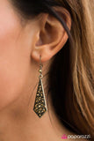 Paparazzi "Digging for Glitter" Brass Earrings Paparazzi Jewelry