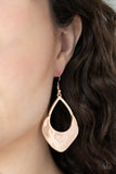 Paparazzi "Dig Your Heels In"  Rose Gold Hammered Flared Earrings Paparazzi Jewelry