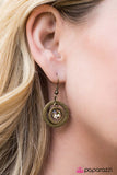 Paparazzi "Dinner On The Moon - Brass" earring Paparazzi Jewelry