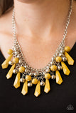 Paparazzi "Diva Dynamics" Yellow Necklace & Earring Set Paparazzi Jewelry