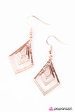 Paparazzi "Dont GEO There! - Rose Gold" earring Paparazzi Jewelry