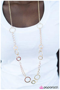 Paparazzi "Dont METAL In My Affairs!" Gold Necklace & Earring Set Paparazzi Jewelry