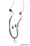 Paparazzi "Dont Quit Your Day Job" Black Lanyard Necklace & Earring Set Paparazzi Jewelry