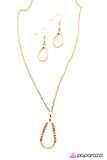 Paparazzi "Dont Rain On My Parade" Gold Necklace & Earring Set Paparazzi Jewelry