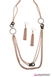 Paparazzi "Dont Wanna Miss A Thing" Copper Necklace & Earring Set Paparazzi Jewelry