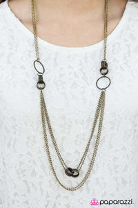 Paparazzi "Dont Wanna Miss A Thing" Brass Necklace & Earring Set Paparazzi Jewelry