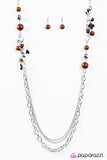 Paparazzi "Dont Worry, BEACH Happy" Brown Necklace & Earring Set Paparazzi Jewelry