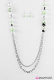 Paparazzi "Dont Worry, BEACH Happy" Green Necklace & Earring Set Paparazzi Jewelry