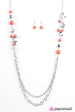 Paparazzi "Dont Worry, BEACH Happy" Orange Necklace & Earring Set Paparazzi Jewelry