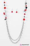 Paparazzi "Dont Worry, BEACH Happy" Red Necklace & Earring Set Paparazzi Jewelry