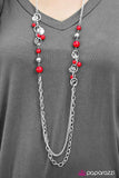 Paparazzi "Dont Worry, BEACH Happy" Red Necklace & Earring Set Paparazzi Jewelry