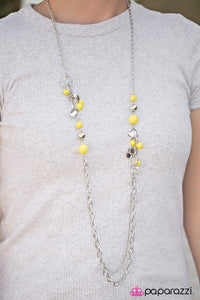 Paparazzi "Dont Worry, BEACH Happy" Yellow Necklace & Earring Set Paparazzi Jewelry