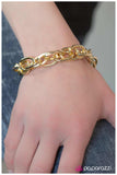 Paparazzi "Doubled Over" Gold Bracelet Paparazzi Jewelry