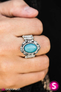 Paparazzi "Down The GARDENIA Path" Blue Ring Paparazzi Jewelry