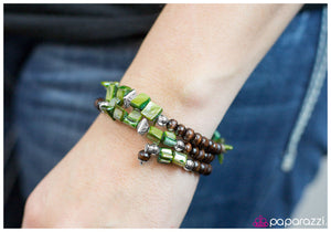 Paparazzi "Downward Spiral" Green Bracelet Paparazzi Jewelry