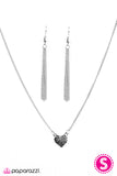 Paparazzi "Do You HEART What I HEART?" Silver Necklace & Earring Set Paparazzi Jewelry