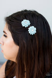 Paparazzi "Dreaming About Daisies" Blue Hair Clip Paparazzi Jewelry