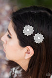 Paparazzi "Dreaming About Daisies" Silver Hair Clip Paparazzi Jewelry