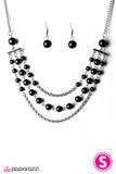 Paparazzi "Dressed For Success" Black Necklace & Earring Set Paparazzi Jewelry