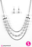 Paparazzi "Dressed For Success" Silver Necklace & Earring Set Paparazzi Jewelry