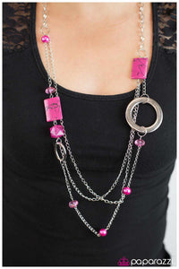 Paparazzi "Drizzled in Deco" Pink" Necklace & Earring Set Paparazzi Jewelry