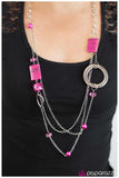 Paparazzi "Drizzled in Deco" Pink" Necklace & Earring Set Paparazzi Jewelry