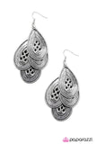 Paparazzi "Drop The Act" Silver Earrings Paparazzi Jewelry