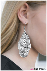 Paparazzi "Drop The Act" Silver Earrings Paparazzi Jewelry