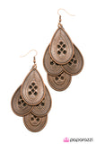 Paparazzi "Drop The Act" Copper Earrings Paparazzi Jewelry