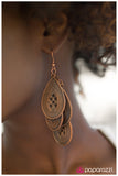 Paparazzi "Drop The Act" Copper Earrings Paparazzi Jewelry