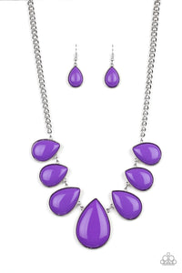 Paparazzi "Drop Zone" Purple Necklace & Earring Set Paparazzi Jewelry