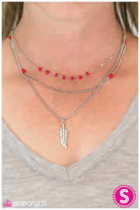 Paparazzi "Early Bird" Red Necklace & Earring Set Paparazzi Jewelry