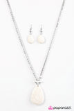 Paparazzi "Earthy Essence" White Necklace & Earring Set Paparazzi Jewelry