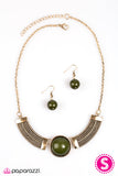 Paparazzi "Egyptian Spell" Green 031XX Necklace & Earring Set Paparazzi Jewelry