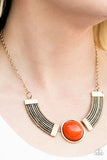 Paparazzi "Egyptian Spell" Orange 032XX Necklace & Earring Set Paparazzi Jewelry